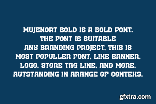 Mujenort Bold - Slab Serif & College Font 658ESH3