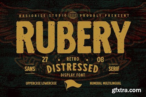 Rubery - Distressed Sans Serif Font A6Z7226