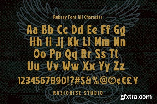 Rubery - Distressed Sans Serif Font A6Z7226