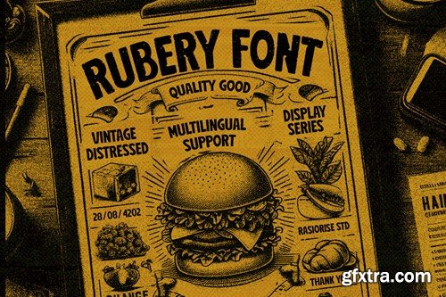 Rubery - Distressed Sans Serif Font A6Z7226