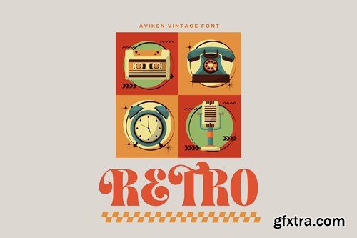 Aviken Retro - Vintage Logo Font S75259A