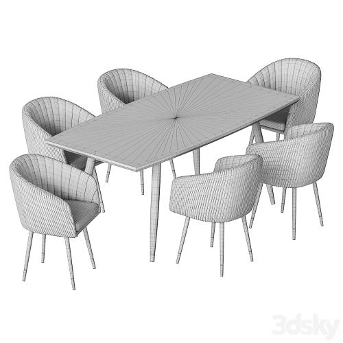 LM-7305 Dining Chair and Curve Table