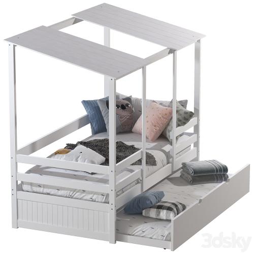 White kids bed