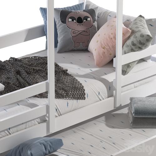 White kids bed