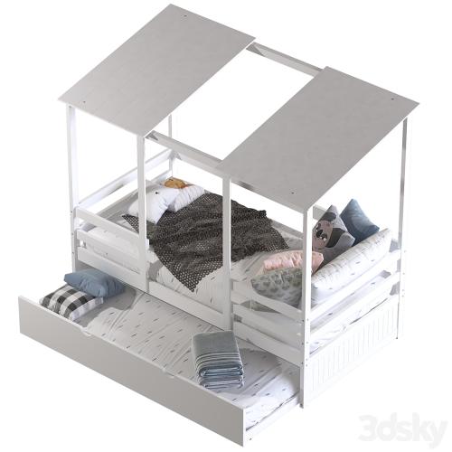 White kids bed