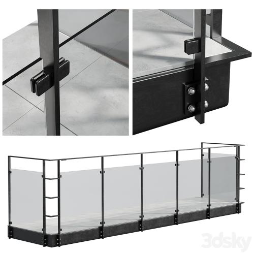 Metal Balcony - Metal Railing Set 001