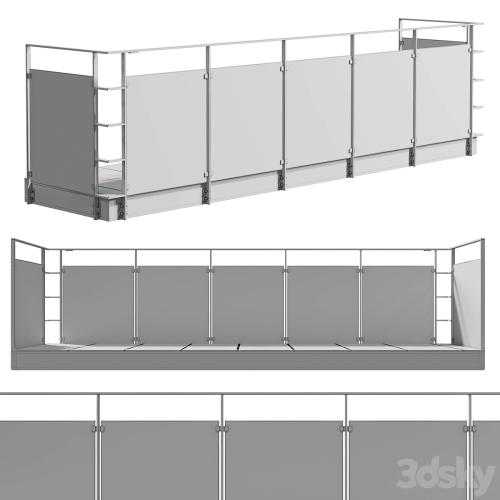 Metal Balcony - Metal Railing Set 001