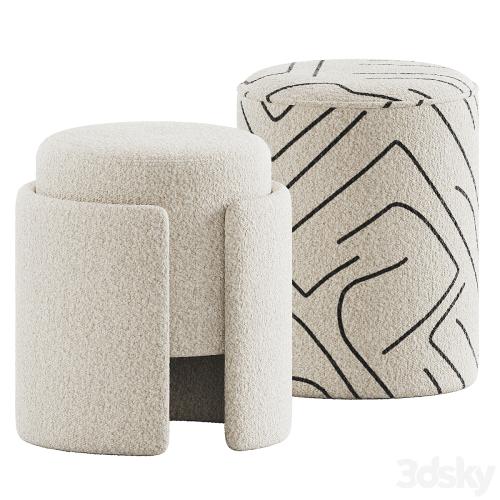 Lambhair Ottoman & Renwill Rachelle Stools