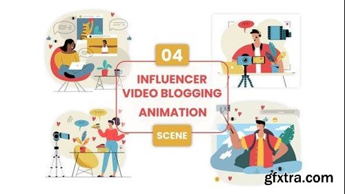 Videohive Influencer Video Blogging Animation Scene 54141834