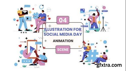 Videohive Illustration for Social Media Day Animation Scene 54128649