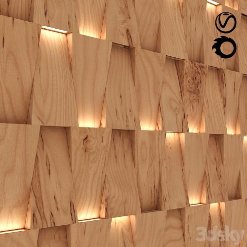 modern 3D wall panel with lighting variation