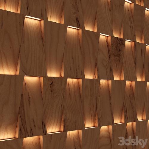 modern 3D wall panel with lighting variation