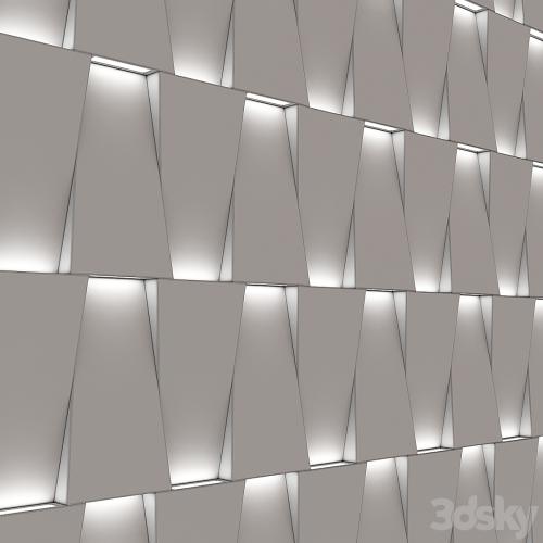 modern 3D wall panel with lighting variation