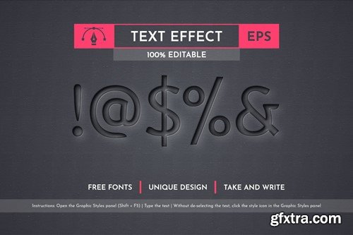 Extrude - Editable Text Effect, Font Style BXXC2BY