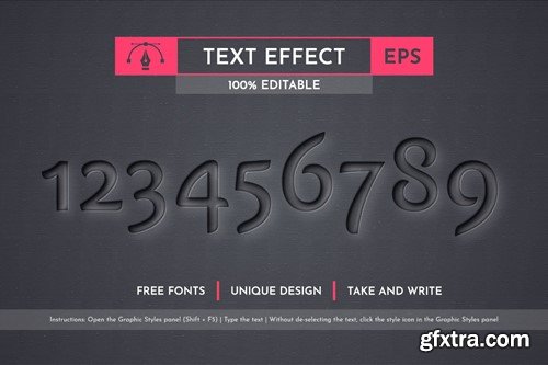 Extrude - Editable Text Effect, Font Style BXXC2BY