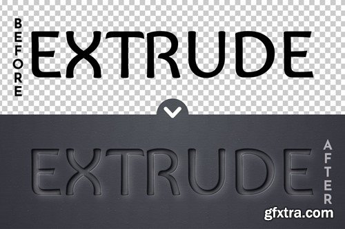 Extrude - Editable Text Effect, Font Style BXXC2BY