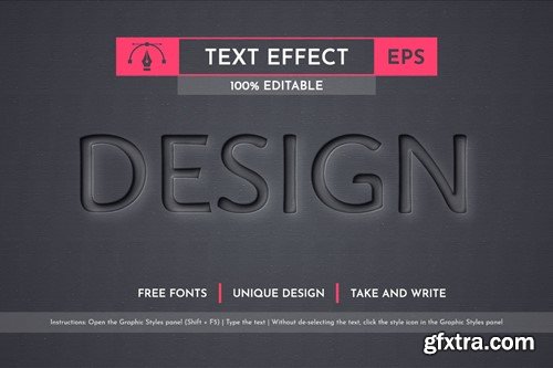 Extrude - Editable Text Effect, Font Style BXXC2BY