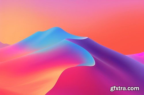 Vibrant Gradient Wave Backgrounds MZB8Y93