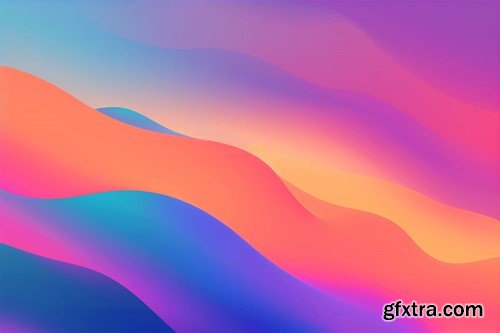 Vibrant Gradient Wave Backgrounds MZB8Y93