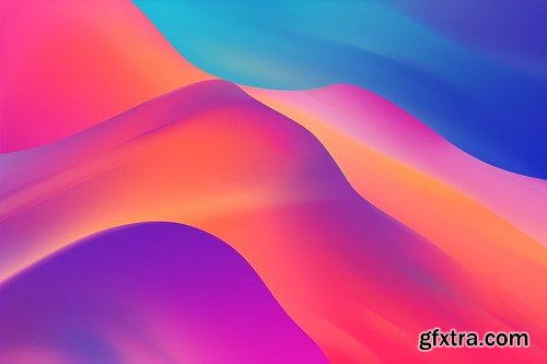 Vibrant Gradient Wave Backgrounds MZB8Y93