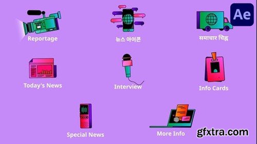 Videohive News Icons And Titles for After Effects 54116654