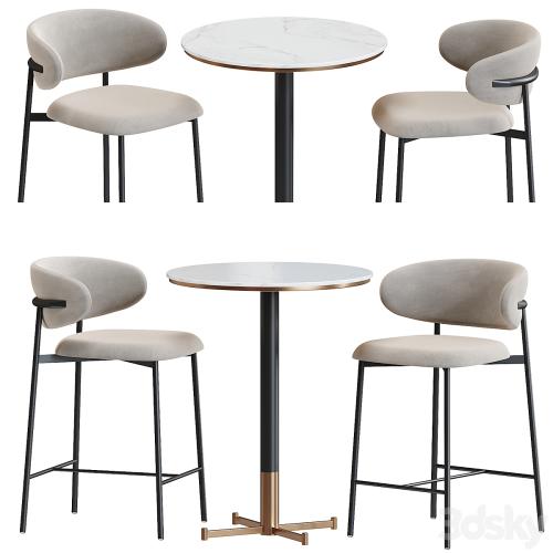 Oleandro Stool Metal bar table by Calligaris