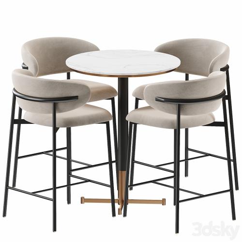 Oleandro Stool Metal bar table by Calligaris