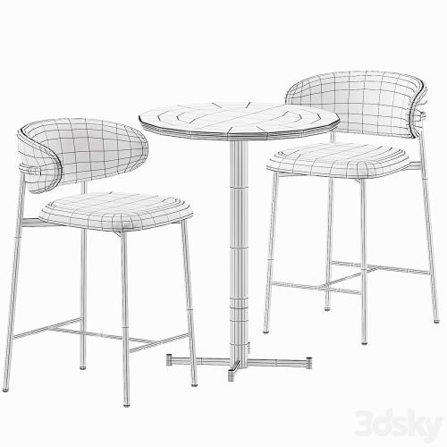 Oleandro Stool Metal bar table by Calligaris