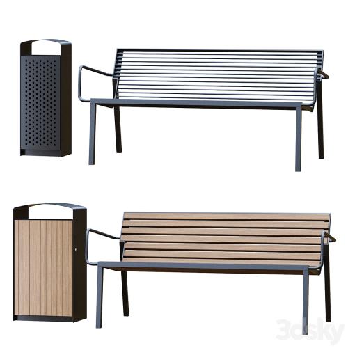 Park Benches, Urn and Direction Signs by mmcite