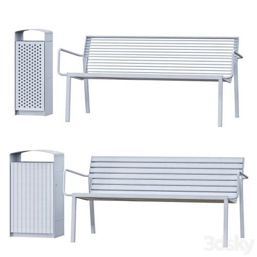 Park Benches, Urn and Direction Signs by mmcite