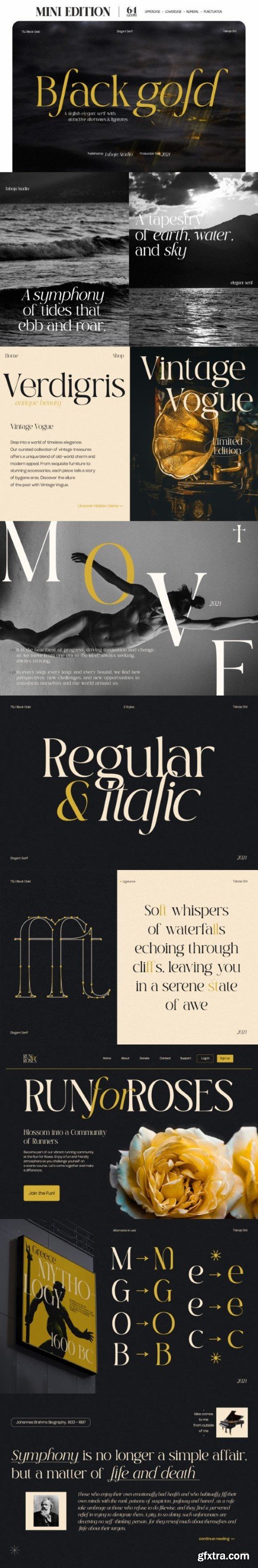 Black Gold Mini Edition Font