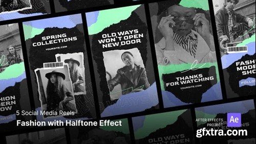 Videohive Social Media Reels - Fashion with Halftone Effect After Effects Project Files 54067240