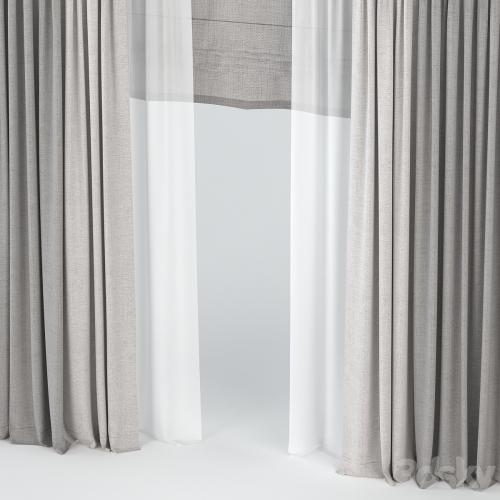 Curtains with tulle.