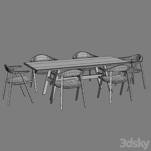 BassamFellows Mantis Side Chair & Kant Table