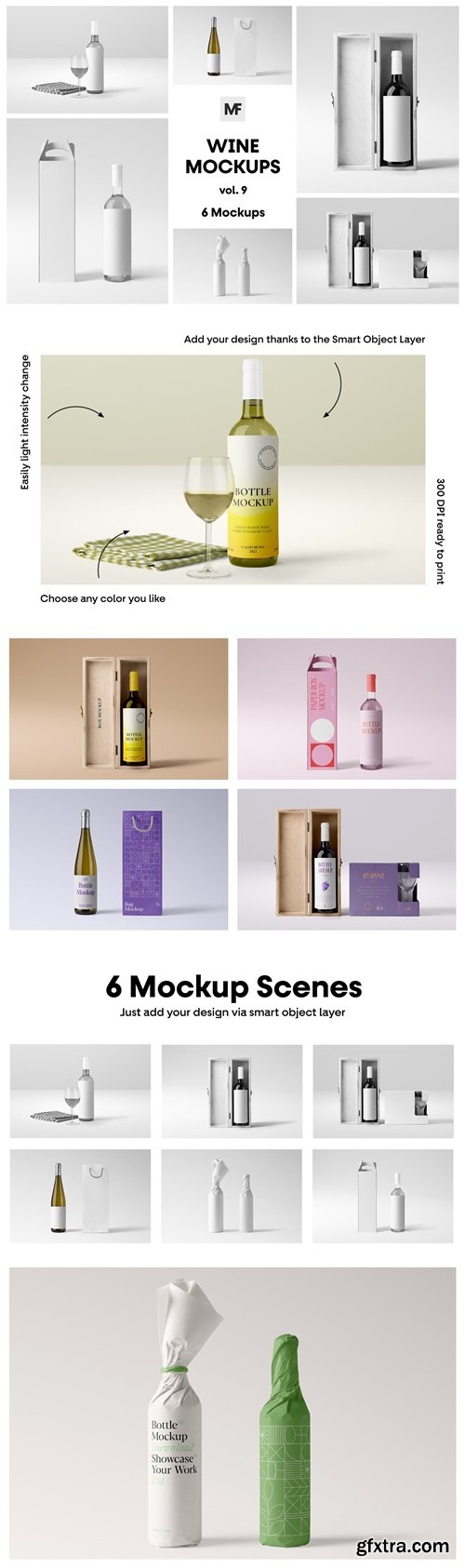 Bottle Mockups vol.9 - Wine Bottles Y4QRG5J