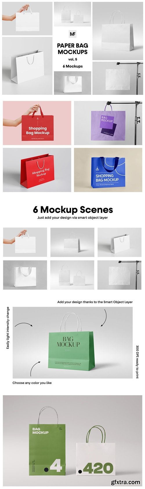 Paper Shopping Bag Mockups vol.5 Q5TRZ6M