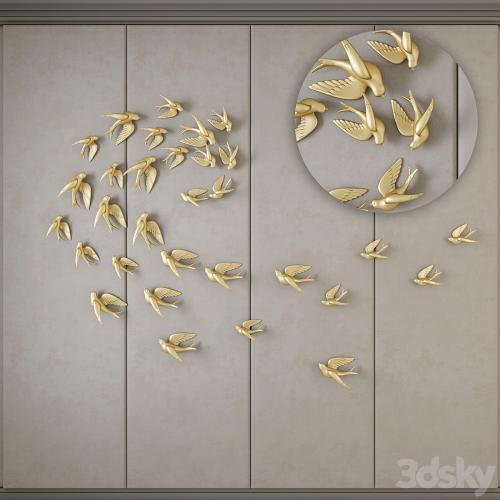 Decorative panels with birds