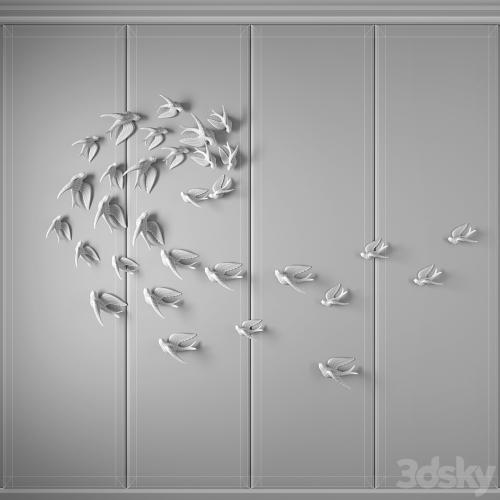 Decorative panels with birds