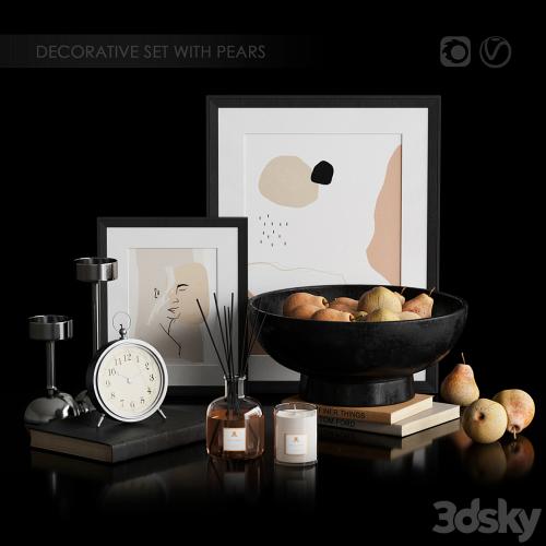 Pottery Barn Decorative Set with pears