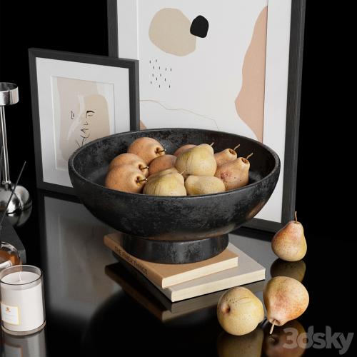 Pottery Barn Decorative Set with pears