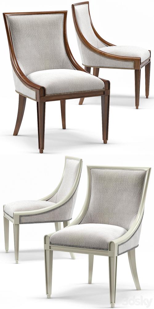 Stockton Ivory Lacquered Dining Chair, Maxime French Round Dining Table