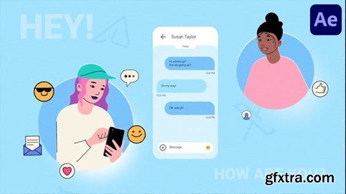 Videohive Phone Texting Explainer for After Effects 54199504
