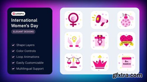 Videohive Women's Day Animated Icons 54201809