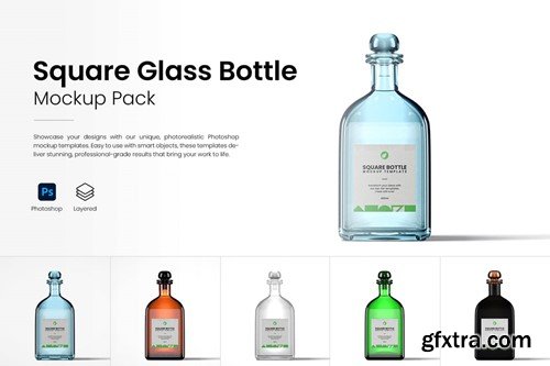 Square Pharma Bottle Mockup Pack AYLWFS3