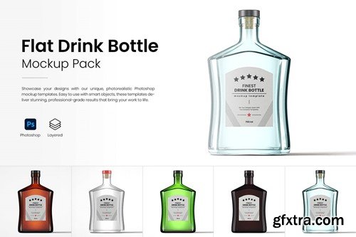 Flat Drink Bottle Mockup Pack ZV8GJR5