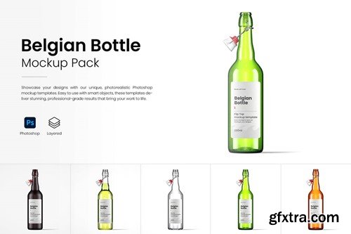 Belgian Flip Top Bottle Mockup Pack VESJLX5