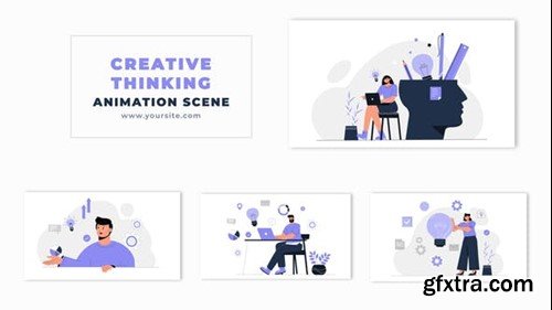 Videohive Creative Thinking Flat Design Character Animation Scene 52985694