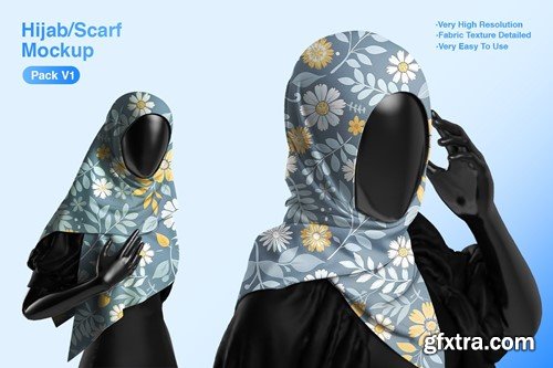 Elegant Hijab & Scarf Mockup Collection NDSX9B5