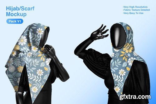 Elegant Hijab & Scarf Mockup Collection NDSX9B5