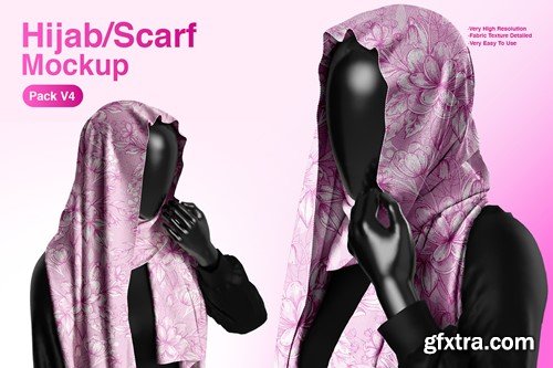 Premium Scarf & Hijab Mockup Templates V32W3HM